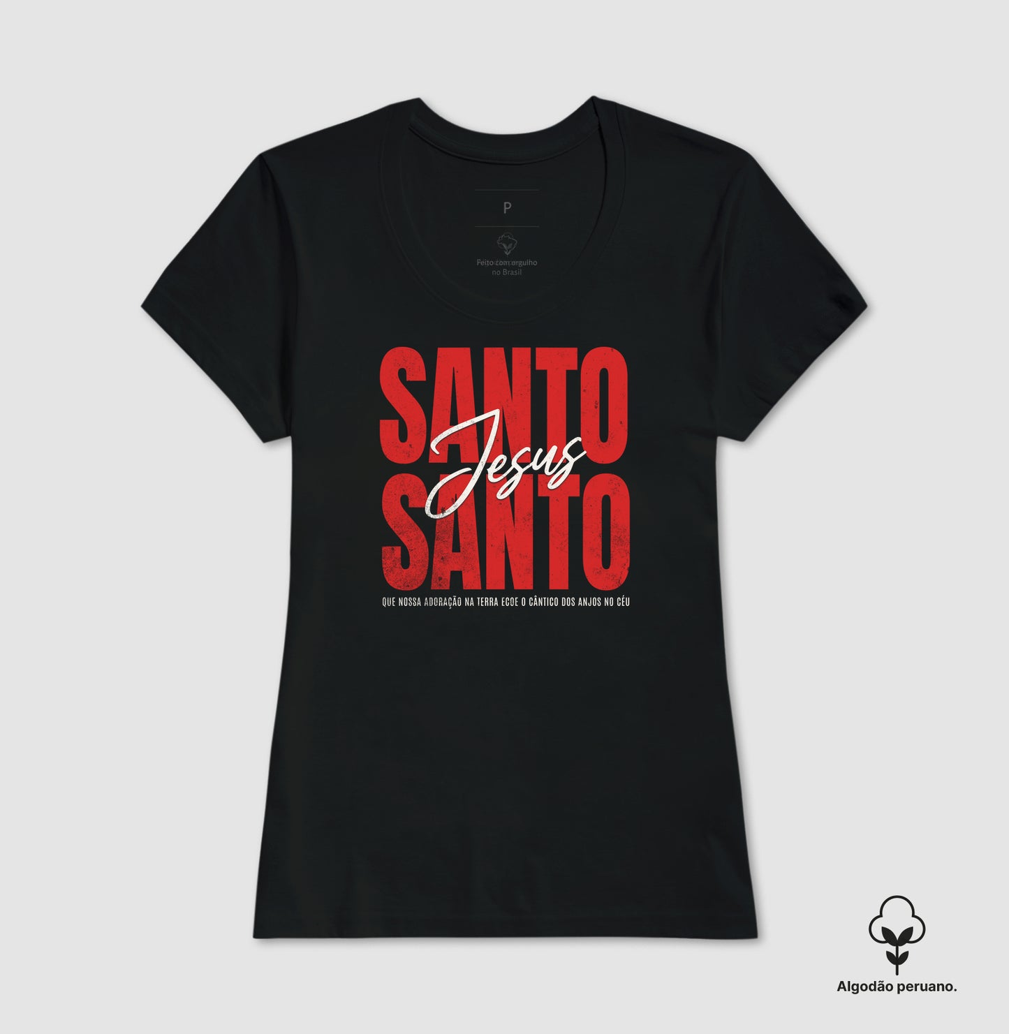 Camiseta algodão peruano Santo Santo - Jesus