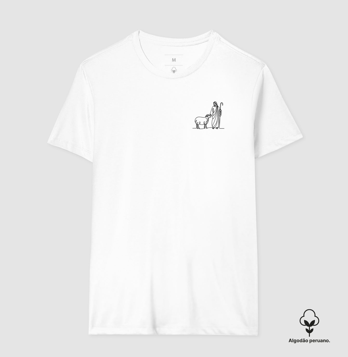 Camiseta algodão peruano Ovelha e Pastor