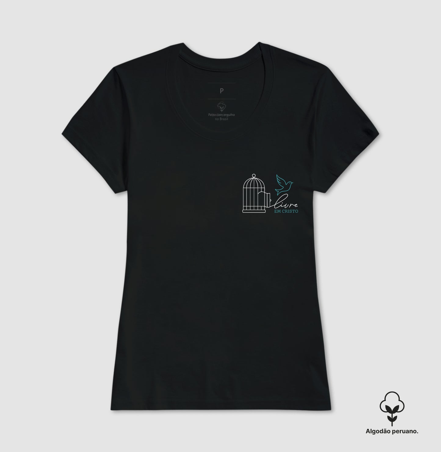 Camiseta algodão peruano Livre em Cristo