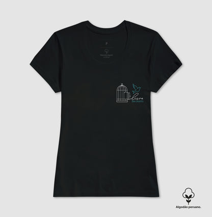 Camiseta algodão peruano Livre em Cristo