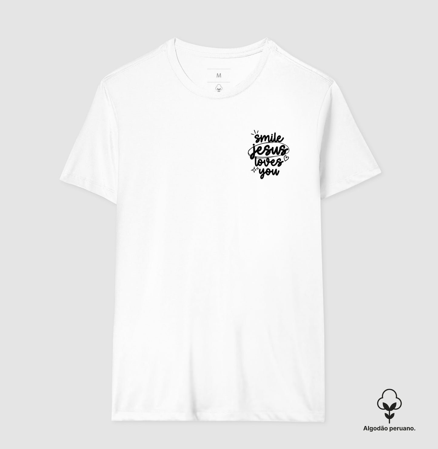 Camiseta algodão peruano Jesus Loves You