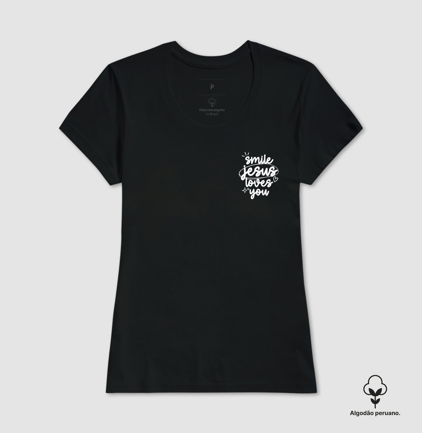 Camiseta algodão peruano Jesus Loves You