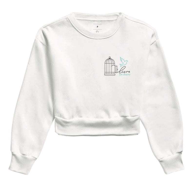 Moletom cropped Livre em Cristo