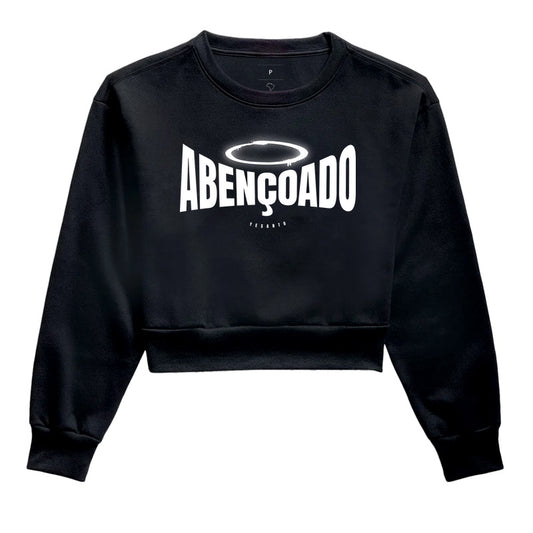 Moletom cropped Abençoado