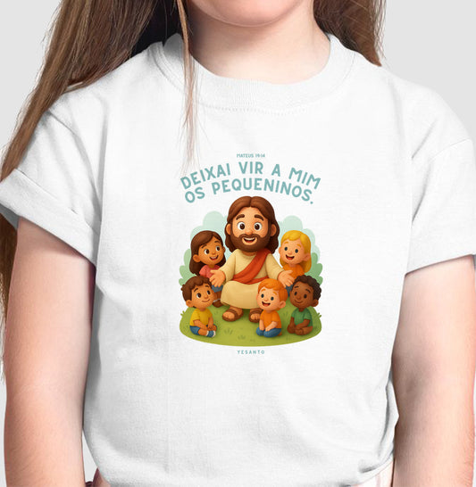 Camiseta infantil Jesus e os Pequeninos