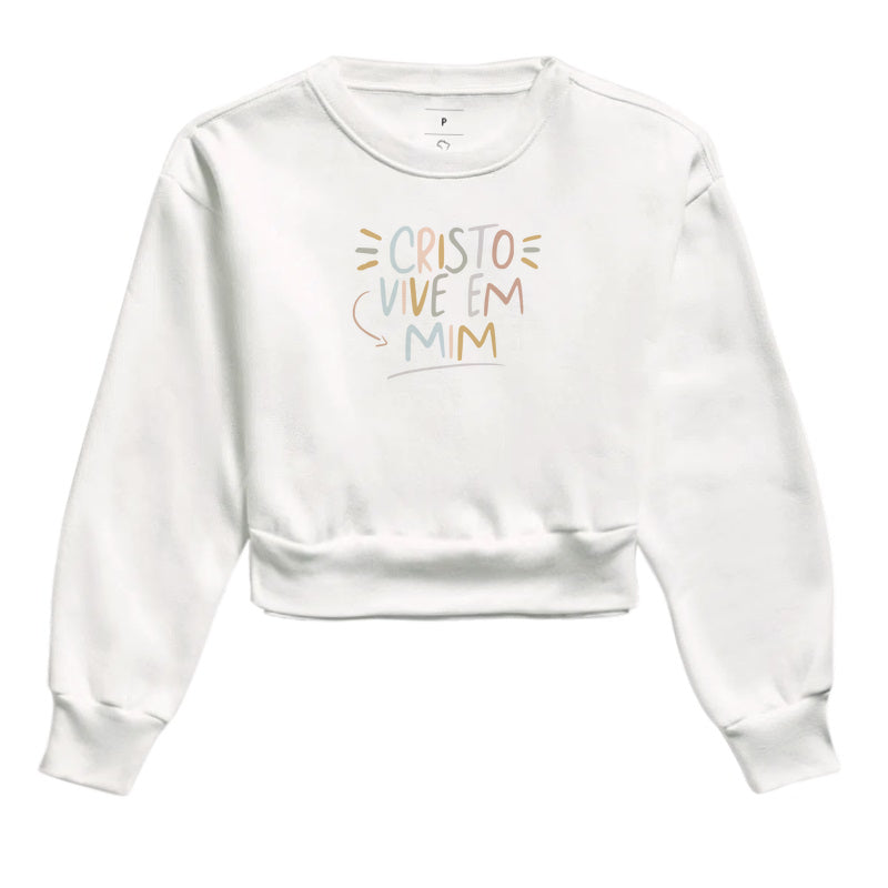 Moletom cropped Cristo Vive em Mim