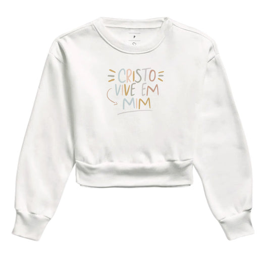 Moletom cropped Cristo Vive em Mim