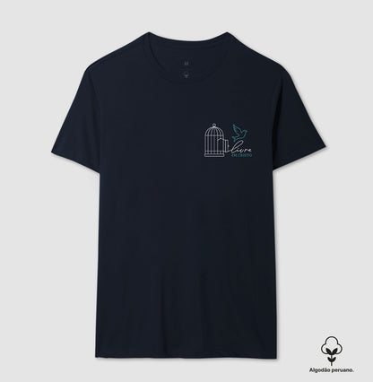 Camiseta algodão peruano Livre em Cristo