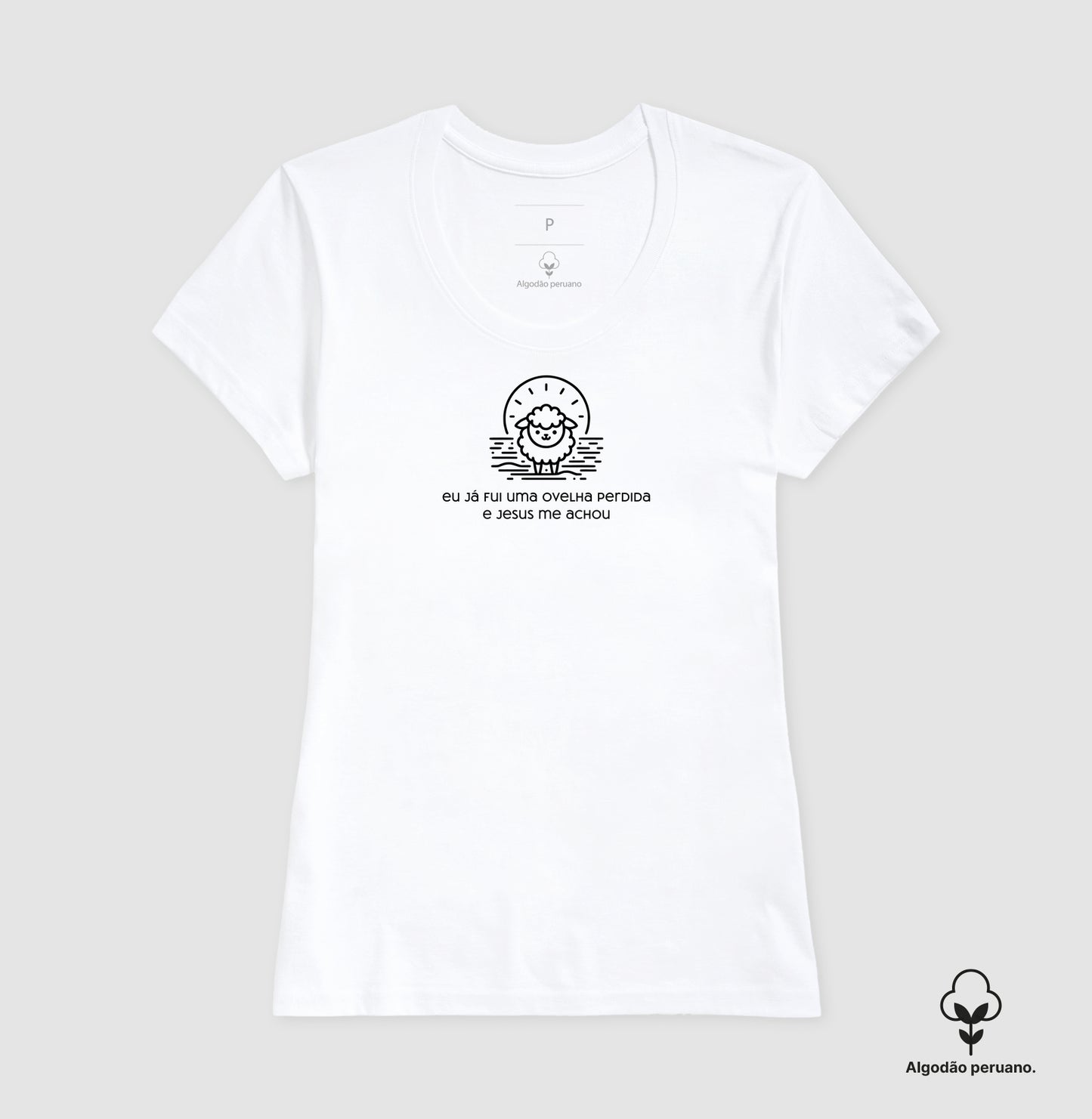 Camiseta algodão peruano Ovelha de Jesus
