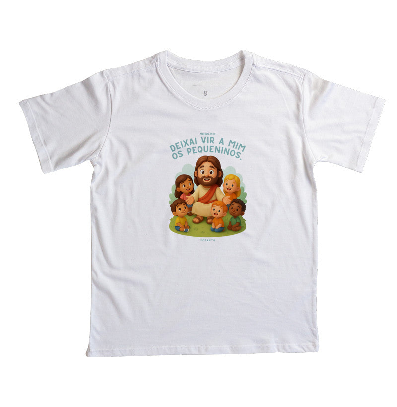 Camiseta infantil Jesus e os Pequeninos