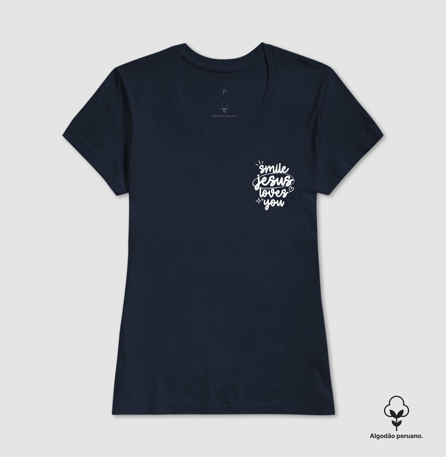 Camiseta algodão peruano Jesus Loves You