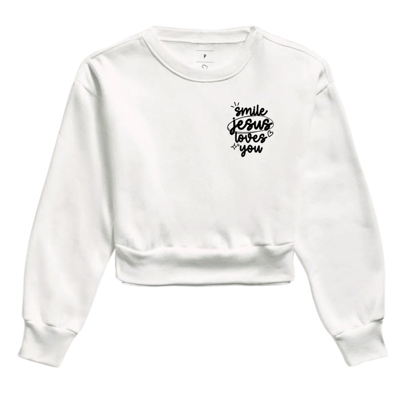 Moletom cropped Jesus Loves You