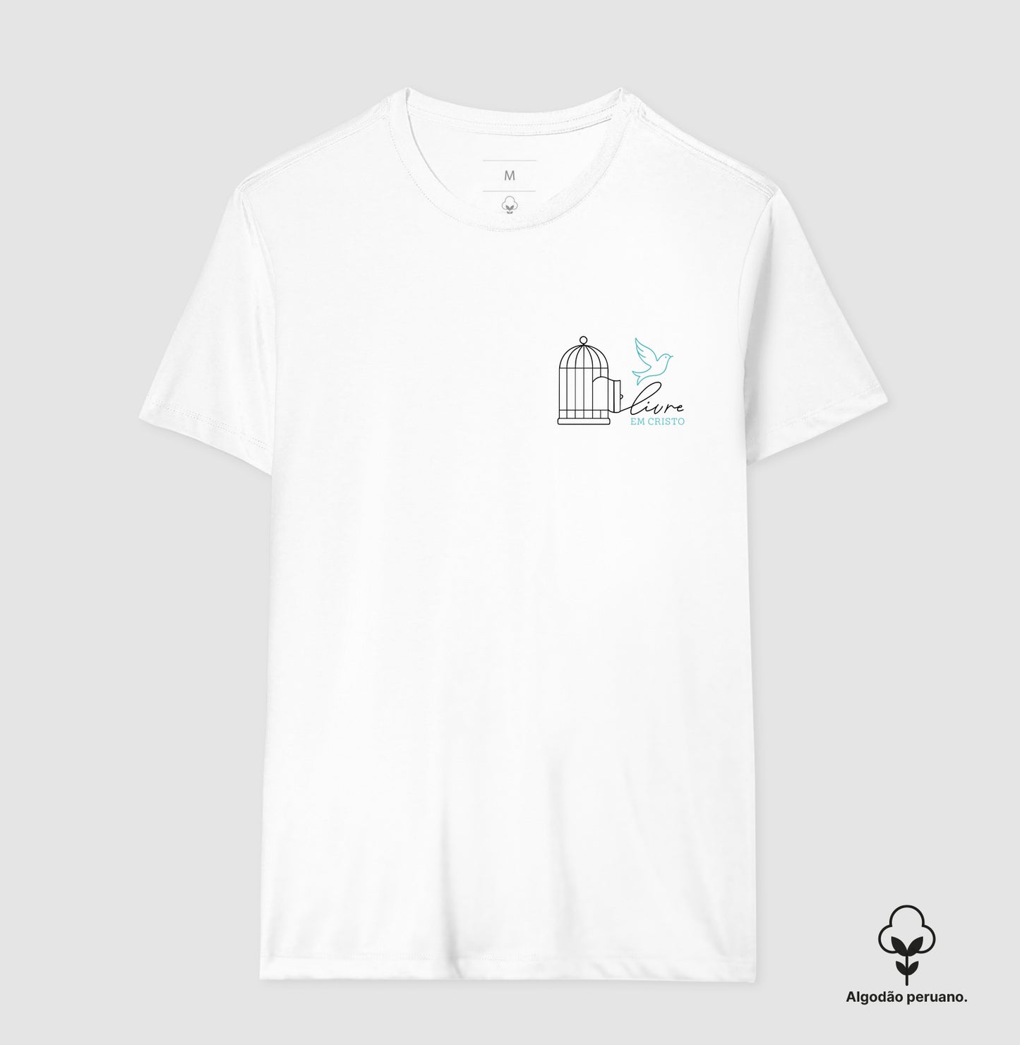 Camiseta algodão peruano Livre em Cristo