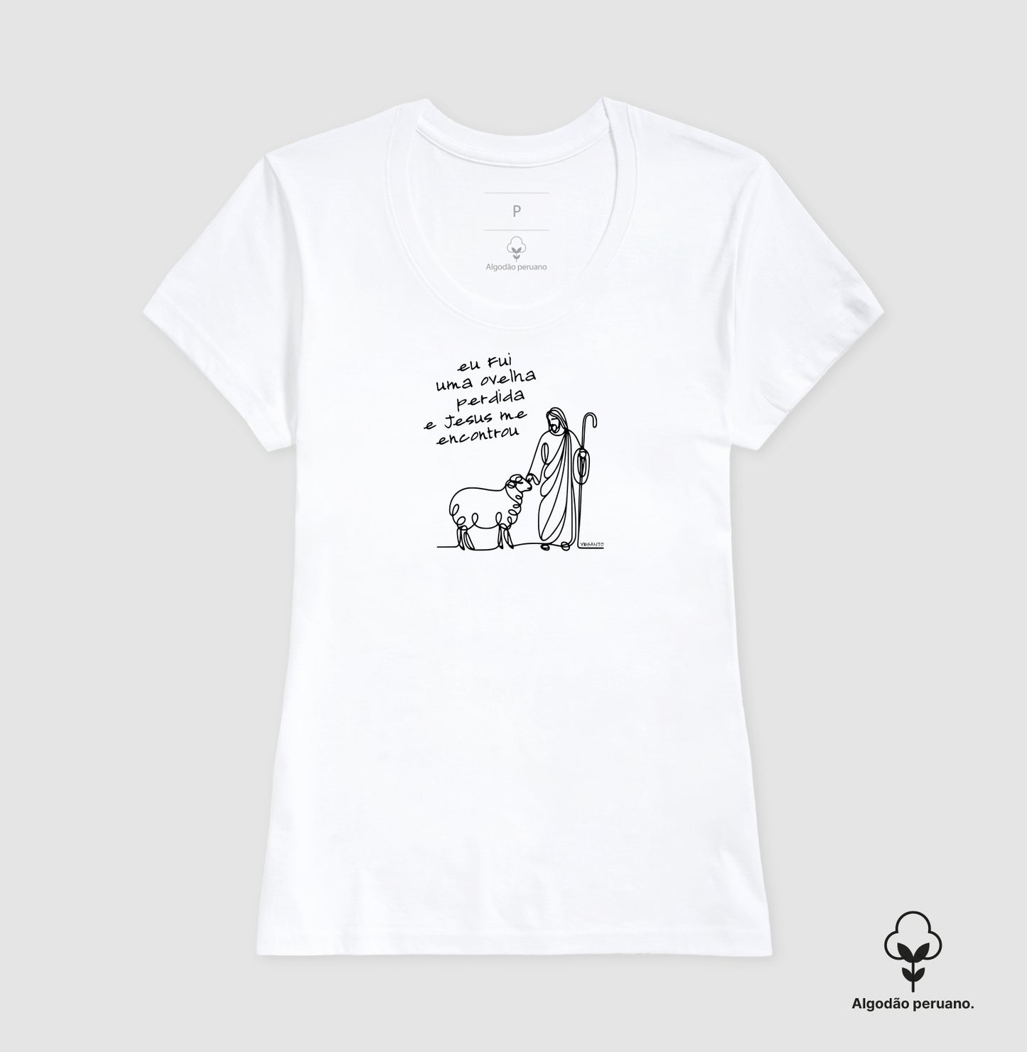 Camiseta algodão peruano Ovelha Encontrada
