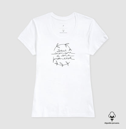 Camiseta algodão peruano Deus Cumpre