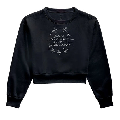 Moletom cropped Deus Cumpre