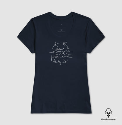 Camiseta algodão peruano Deus Cumpre