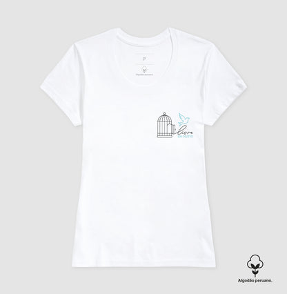 Camiseta algodão peruano Livre em Cristo