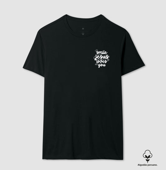 Camiseta algodão peruano Jesus Loves You