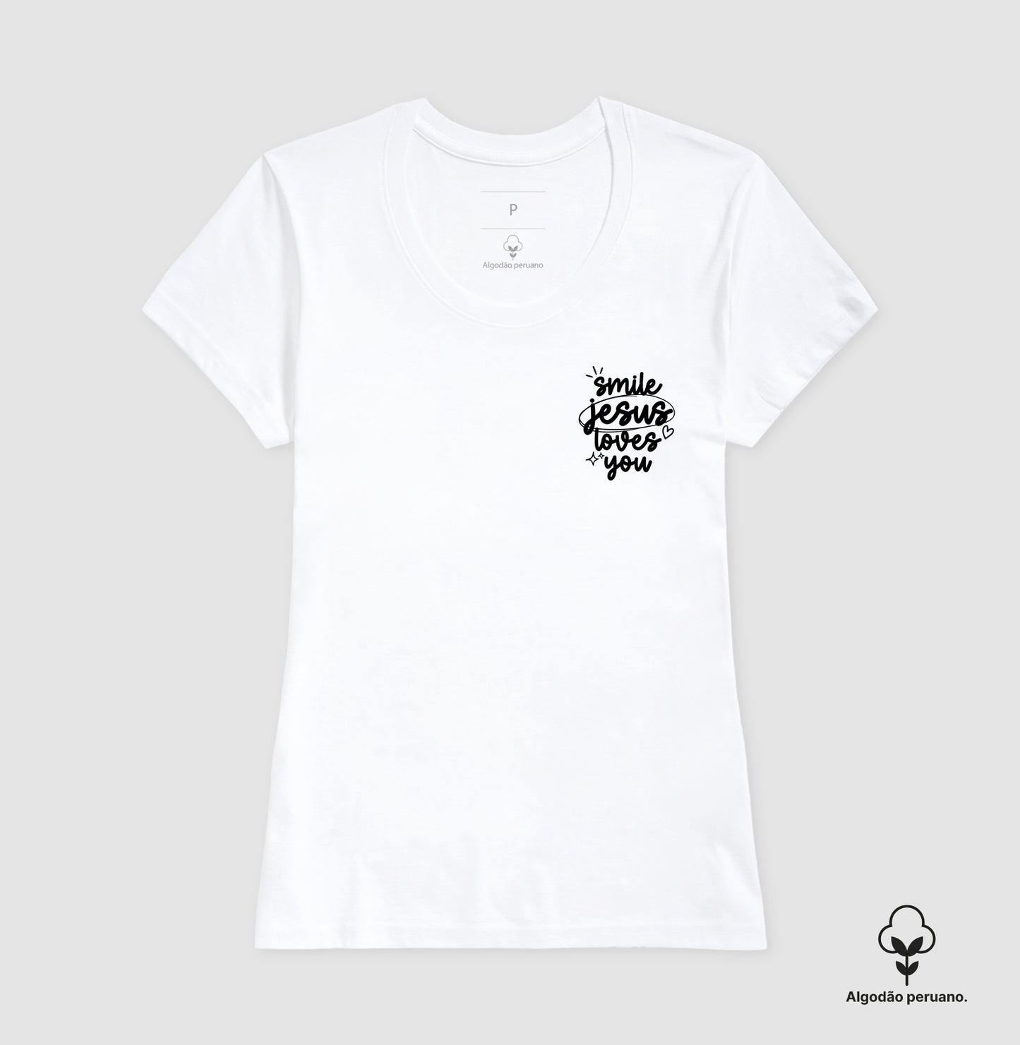 Camiseta algodão peruano Jesus Loves You