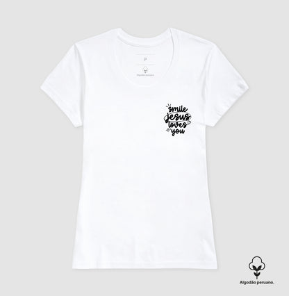Camiseta algodão peruano Jesus Loves You