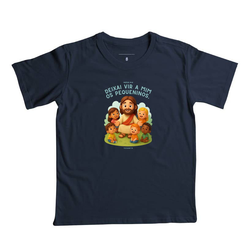 Camiseta infantil Jesus e os Pequeninos