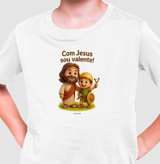 Camiseta infantil Sou valente