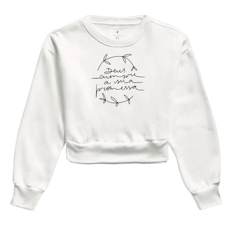 Moletom cropped Deus Cumpre