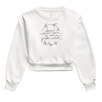 Moletom cropped Deus Cumpre