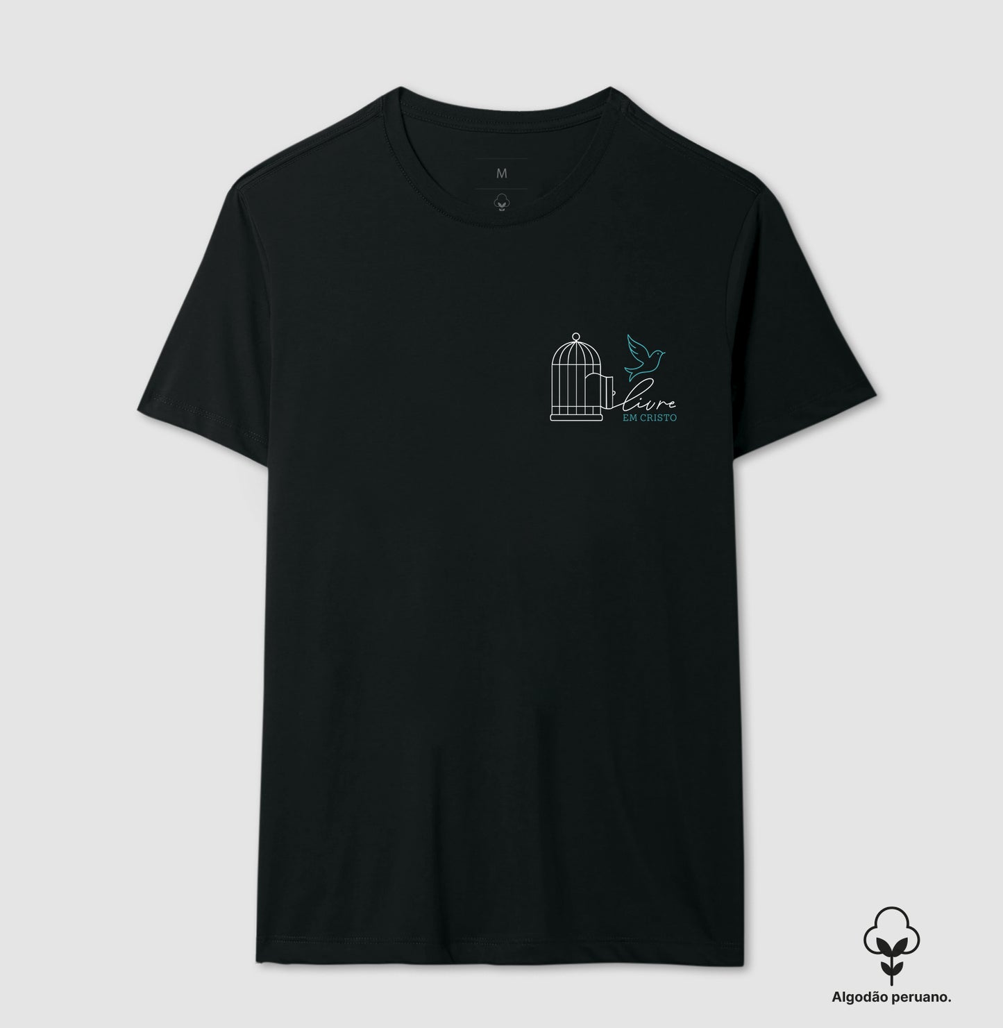 Camiseta algodão peruano Livre em Cristo