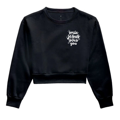 Moletom cropped Jesus Loves You