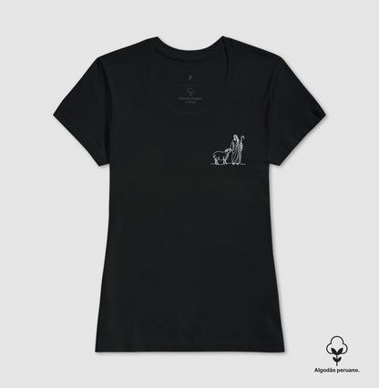 Camiseta algodão peruano Ovelha e Pastor