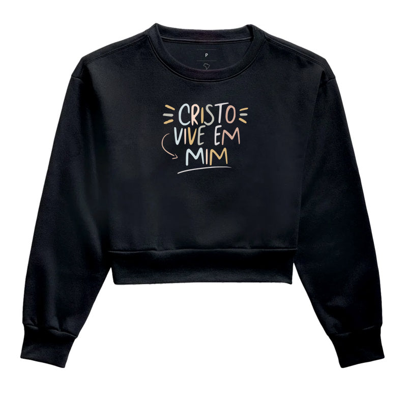 Moletom cropped Cristo Vive em Mim