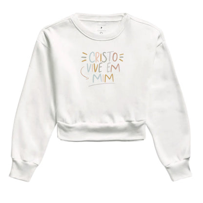 Moletom cropped Cristo Vive em Mim
