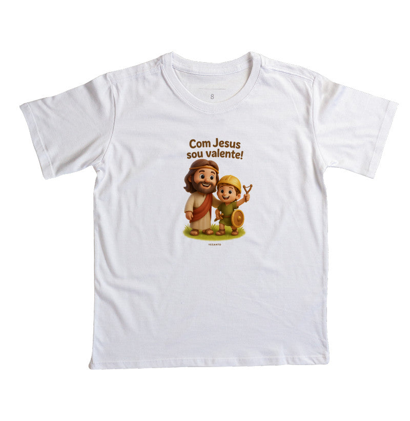 Camiseta infantil Sou valente