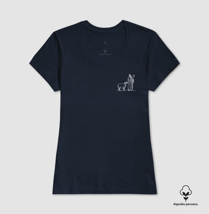 Camiseta algodão peruano Ovelha e Pastor