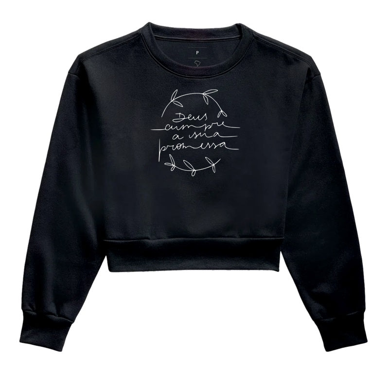 Moletom cropped Deus Cumpre