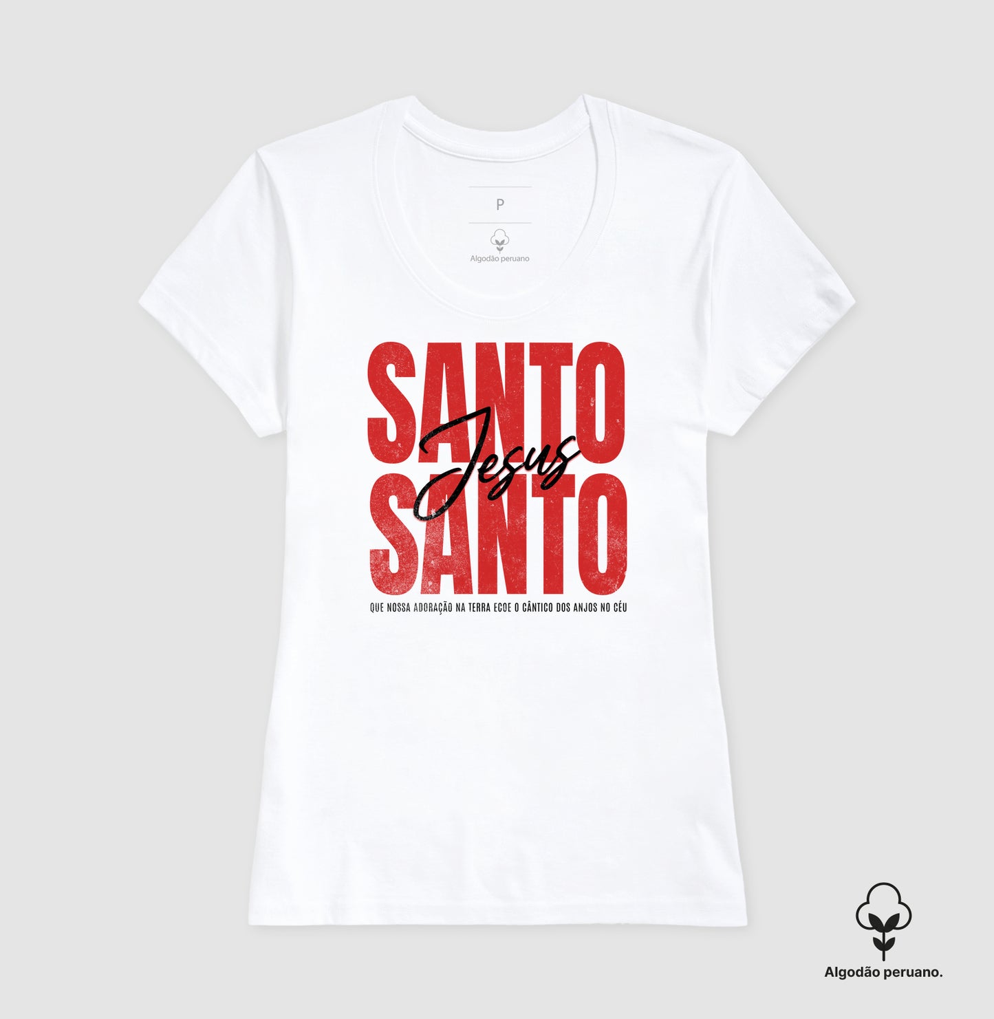 Camiseta algodão peruano Santo Santo - Jesus